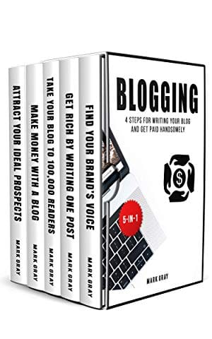 Blogging book. Cover of 5 books on white background